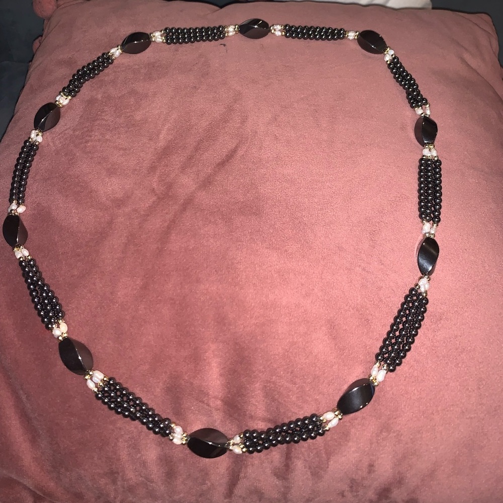 Black long necklace